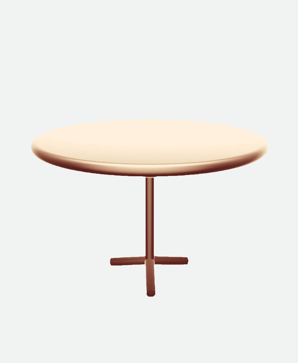 Half-Moon Side Table – Orange Base