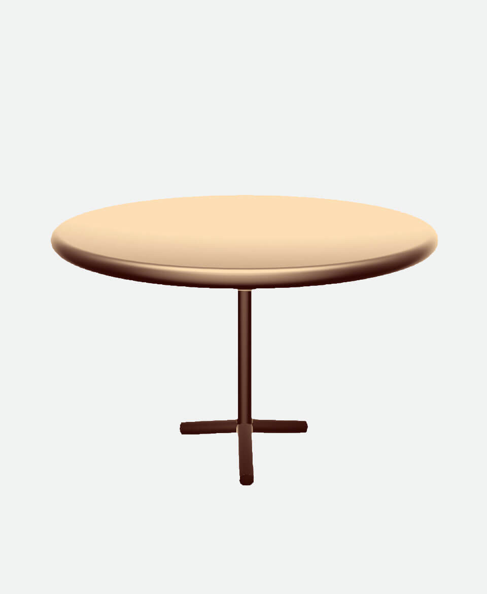 Half-Moon Side Table – Orange Base - Image 3