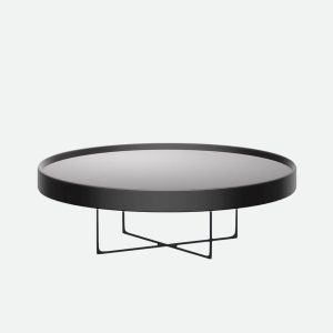 Round Coffee Table – Black Glass