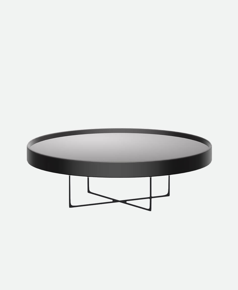 Round Coffee Table – Black Glass