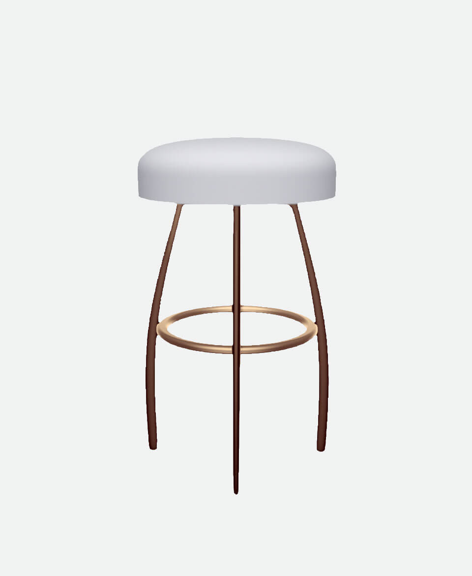 Modern Stool – Frosted Grey - Image 2