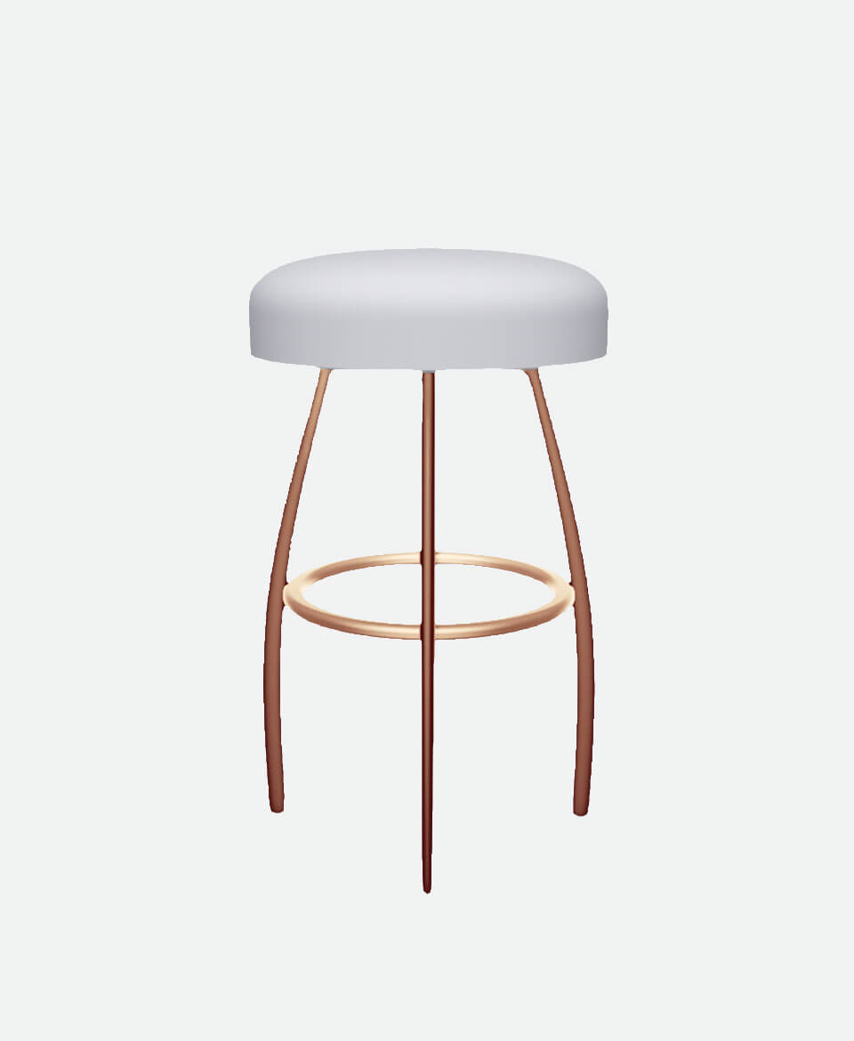 Modern Stool – Frosted Grey - Image 3